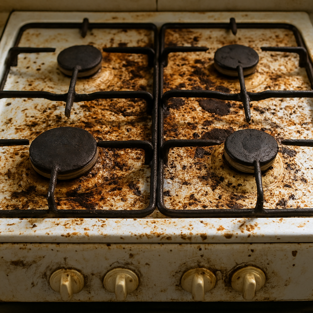 Stovetop Cleaning – Before cleaning